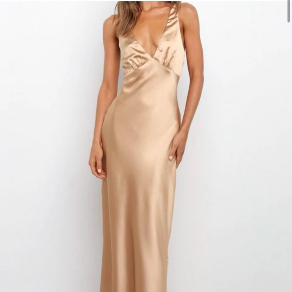 Petal and Pup Surrey Satin Dress in Gold